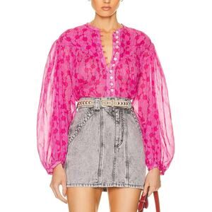 Isabel Marant 'Salika' Pink Cotton Long Sleeve Blouse Size 40
